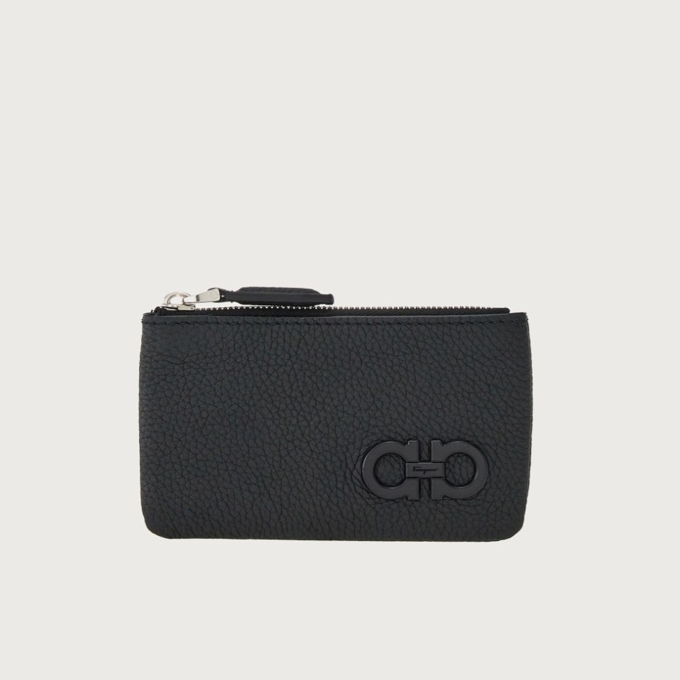 Salvatore Ferragamo Gancini Black Coin Holder